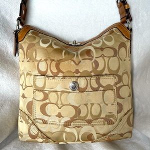 Coach Brown Optic Signature Chelsea Woven Hobo Bag 10990